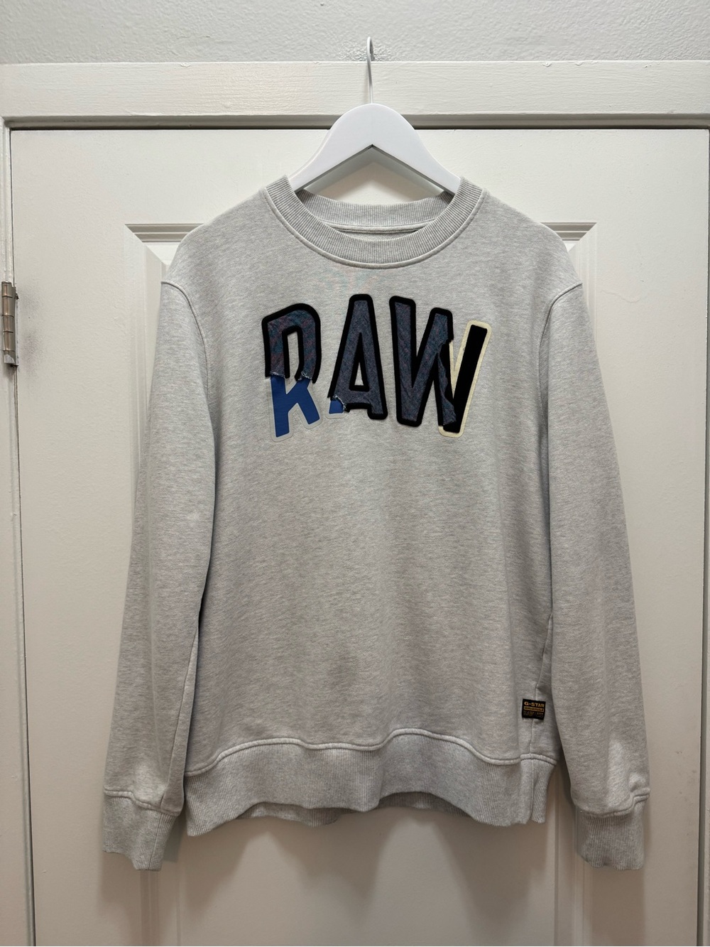 G Star Raw Denim Applique Crewneck Sweatshirt